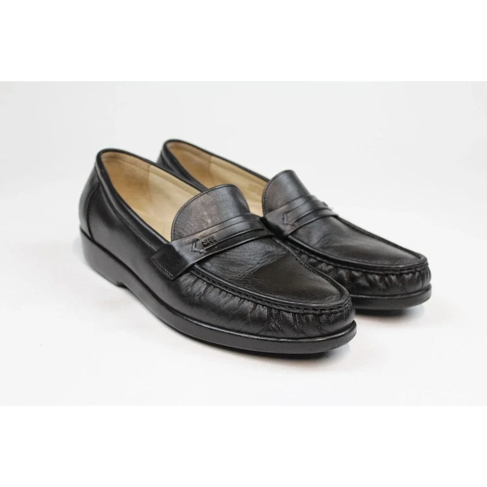 SAS Shoes Ace Men's Slip-On Loafers Sz 13M Black Handsewn Leather USA Made